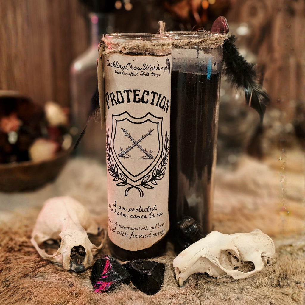 Protection 7-Day Candle – Unscented Handcrafted Folk Magic for Warding, Shielding, & Spiritual Cleansing