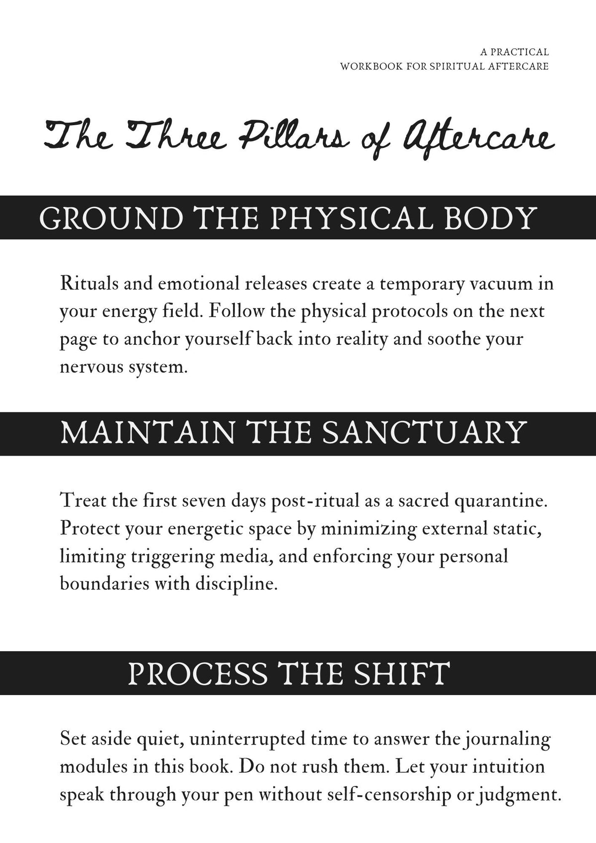 Practical Spiritual Aftercare Workbook - A Healing Workbook for Release, Boundaries & Self-Trust